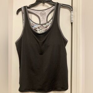 SO Black Athletic Tank with Attached Shelf Bra